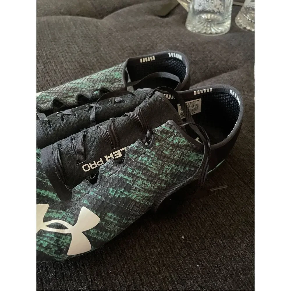 Under Armour Mens Black & Green Speedform Miler Pro Track Spikes Athletic Shoes